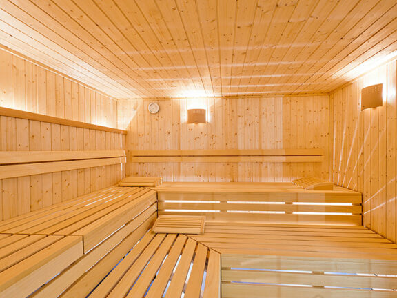 Sauna from the inside at ACTIV FITNESS Studio Dielsdorf